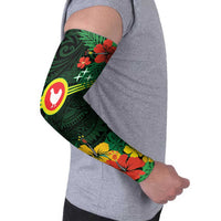 American Samoa Manu'atele Personalized Arm Sleeves Manua Island Hibiscus Flowers - Polynesian Pride