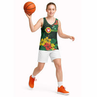 American Samoa Manu'atele Personalized Basketball Jersey Manua Island Hibiscus Flowers - Polynesian Pride