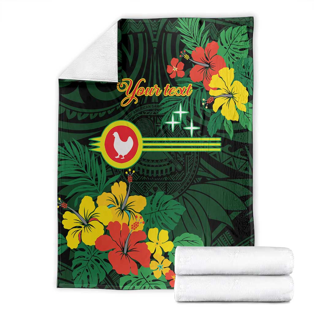 American Samoa Manu'atele Personalized Blanket Manua Island Hibiscus Flowers