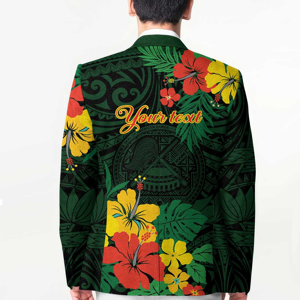 American Samoa Manu'atele Personalized Blazer Manua Island Hibiscus Flowers - Polynesian Pride