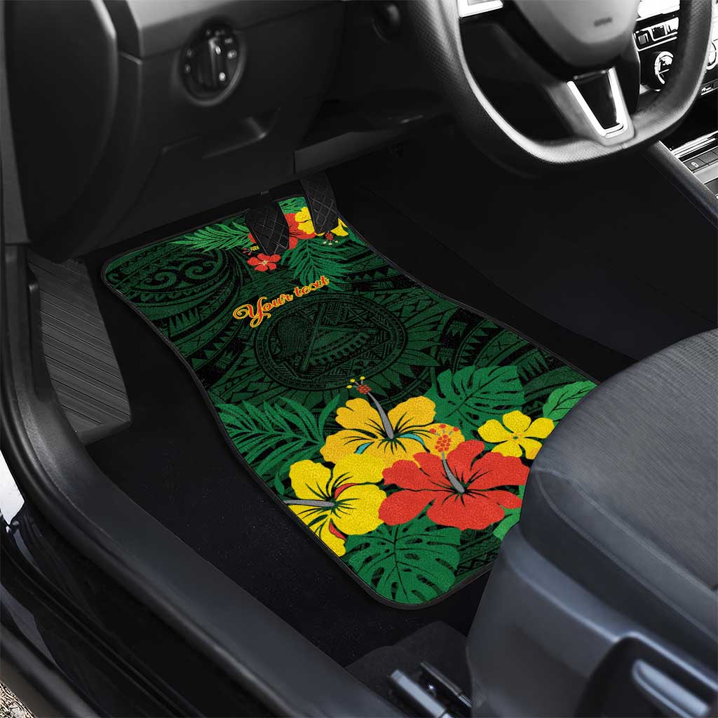 American Samoa Manu'atele Personalized Car Mats Manua Island Hibiscus Flowers