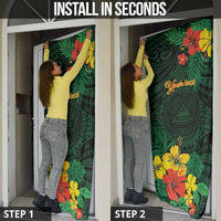 American Samoa Manu'atele Personalized Door Cover Manua Island Hibiscus Flowers - Polynesian Pride