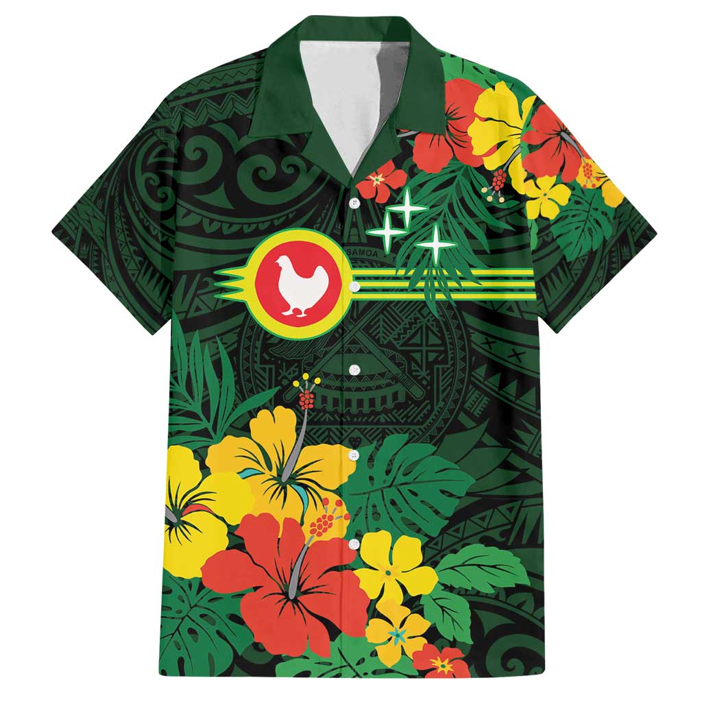 American Samoa Manu'atele Personalized Family Matching Puletasi and Hawaiian Shirt Manua Island Hibiscus Flowers