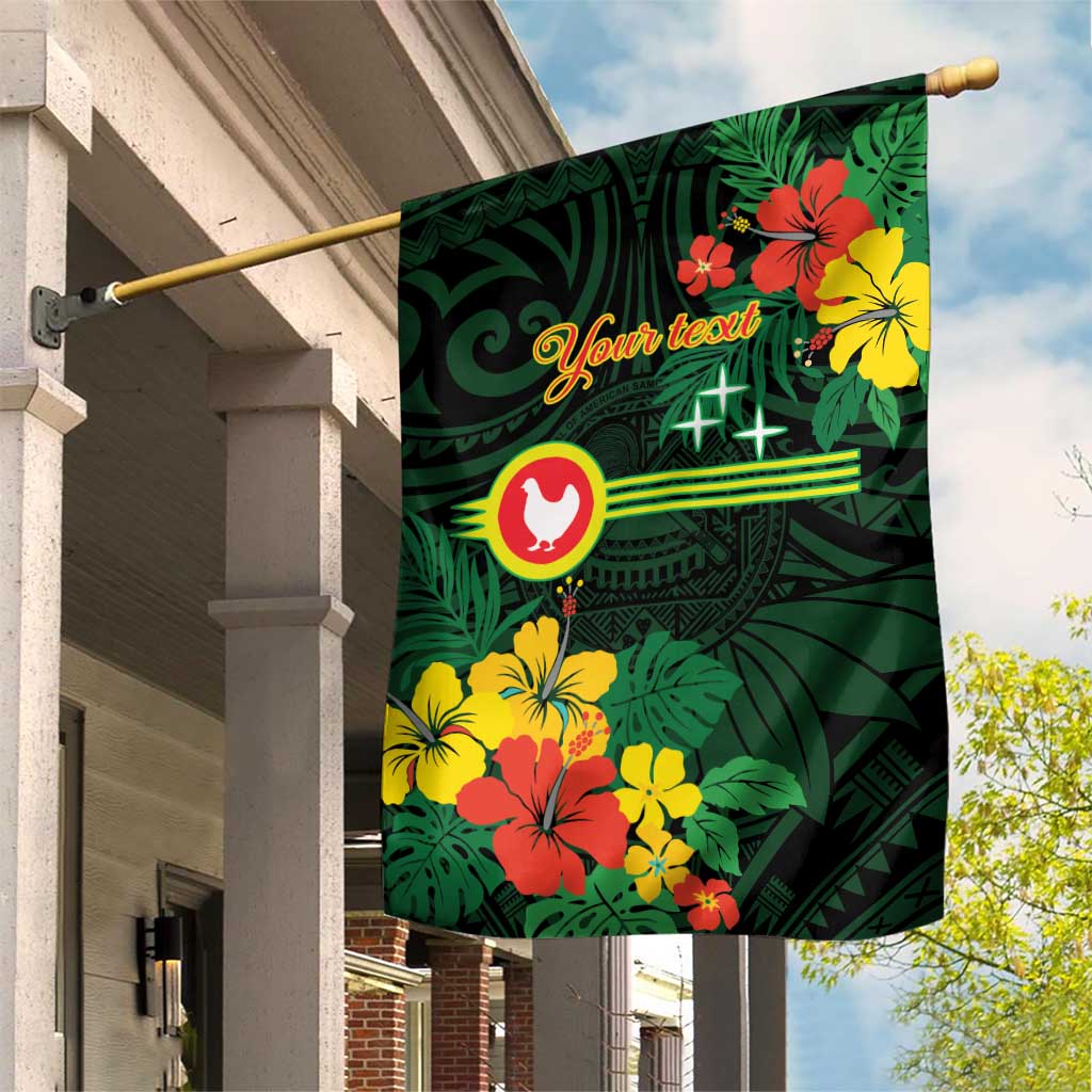 American Samoa Manu'atele Personalized Garden Flag Manua Island Hibiscus Flowers