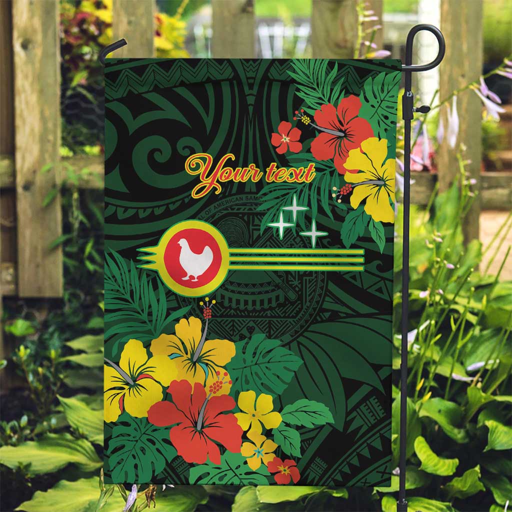 American Samoa Manu'atele Personalized Garden Flag Manua Island Hibiscus Flowers