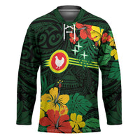 American Samoa Manu'atele Personalized Hockey Jersey Manua Island Hibiscus Flowers - Polynesian Pride