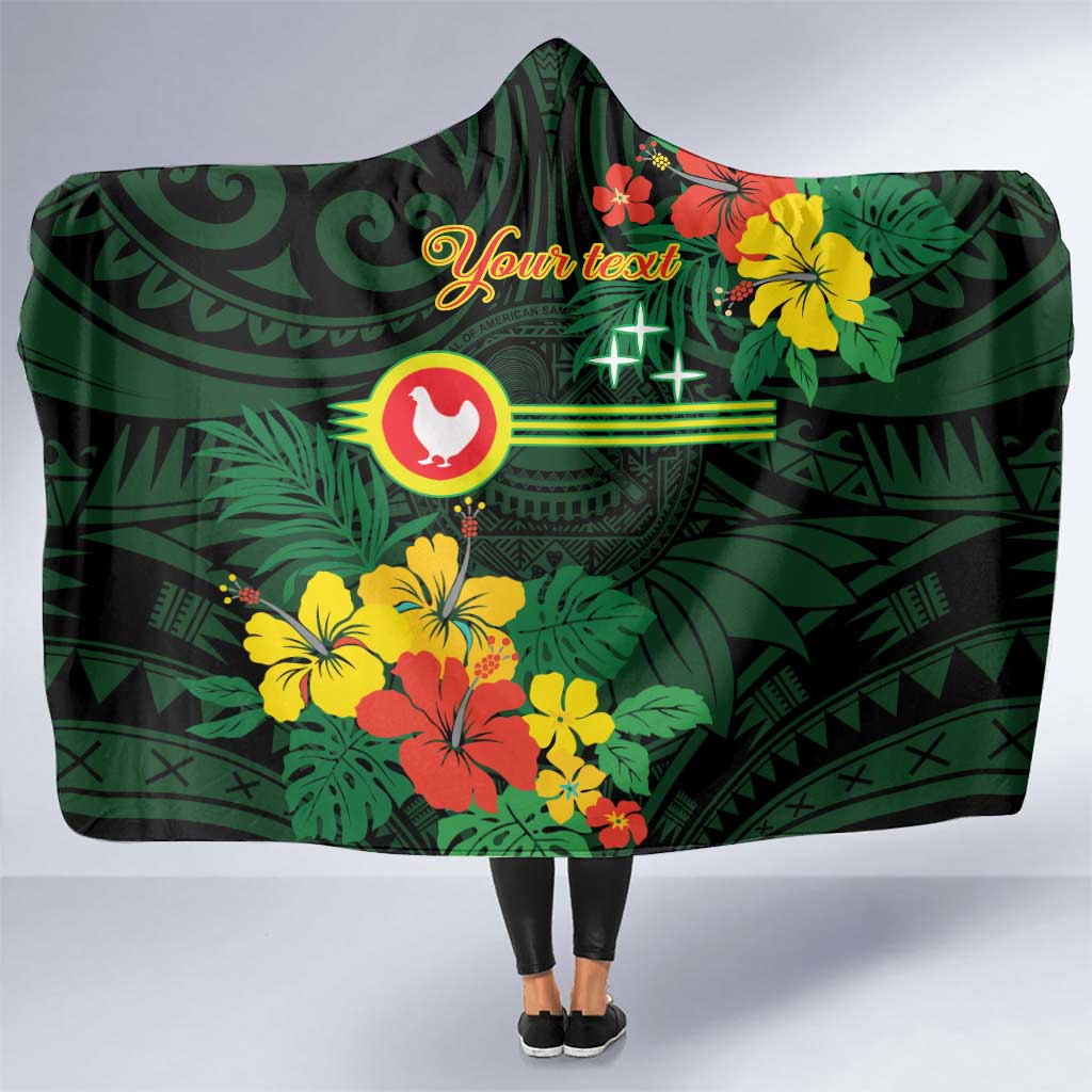 American Samoa Manu'atele Personalized Hooded Blanket Manua Island Hibiscus Flowers