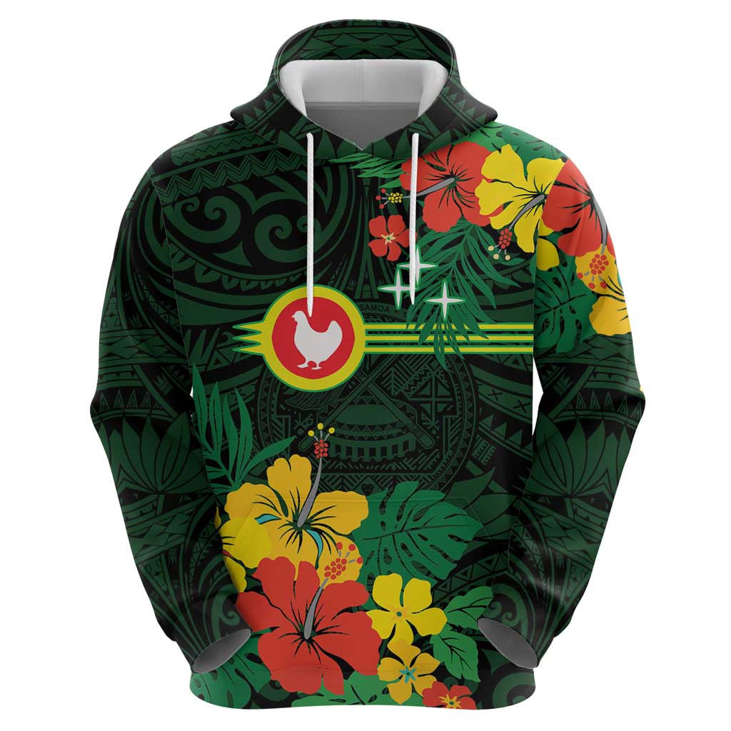 American Samoa Manu'atele Personalized Hoodie Manua Island Hibiscus Flowers