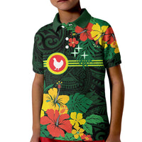 American Samoa Manu'atele Personalized Kid Polo Shirt Manua Island Hibiscus Flowers