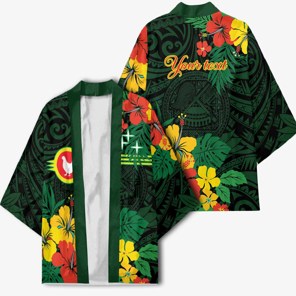 American Samoa Manu'atele Personalized Kimono Manua Island Hibiscus Flowers - Polynesian Pride