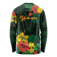 American Samoa Manu'atele Personalized Long Sleeve Shirt Manua Island Hibiscus Flowers