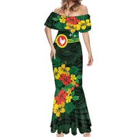 American Samoa Manu'atele Personalized Mermaid Dress Manua Island Hibiscus Flowers