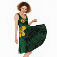 American Samoa Manu'atele Personalized Midi Dress Manua Island Hibiscus Flowers - Polynesian Pride