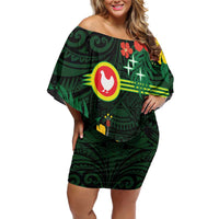 American Samoa Manu'atele Personalized Off Shoulder Short Dress Manua Island Hibiscus Flowers