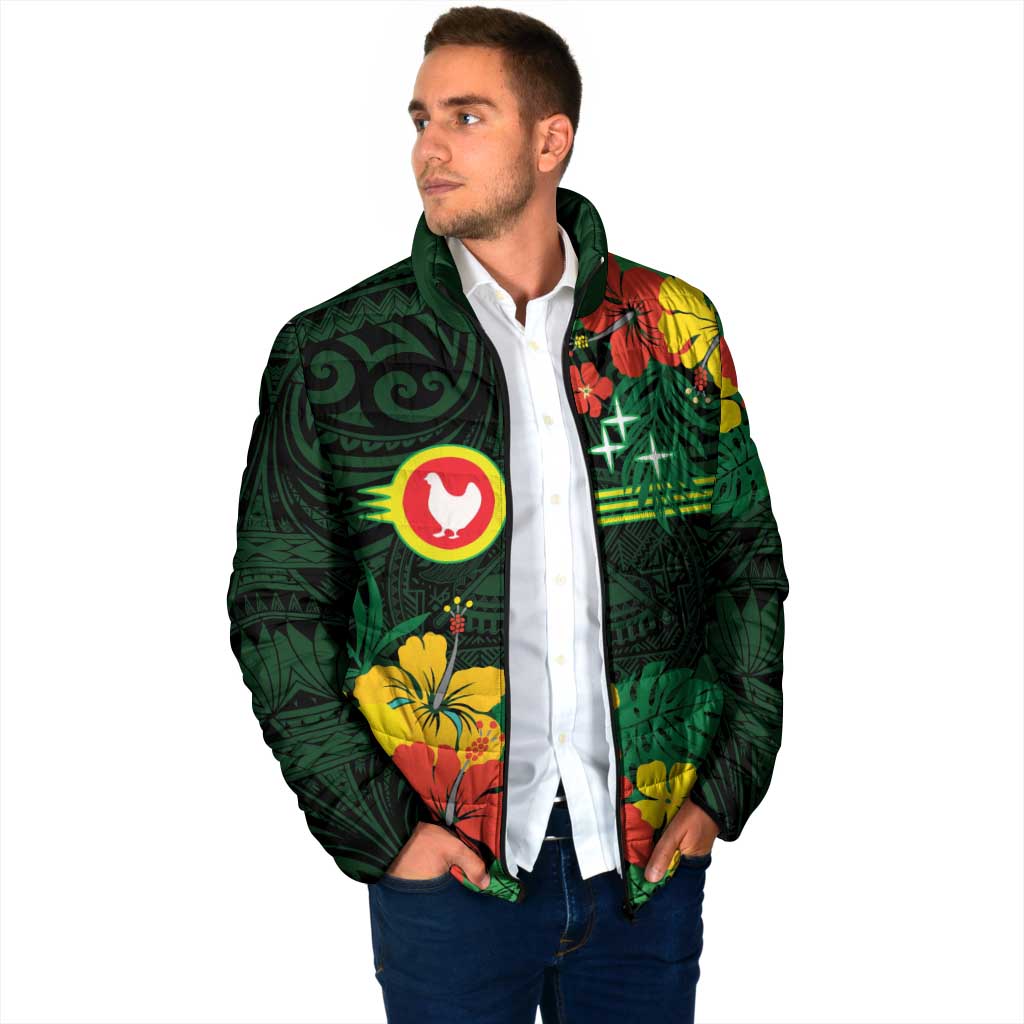 American Samoa Manu'atele Personalized Padded Jacket Manua Island Hibiscus Flowers - Polynesian Pride