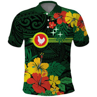 American Samoa Manu'atele Personalized Polo Shirt Manua Island Hibiscus Flowers