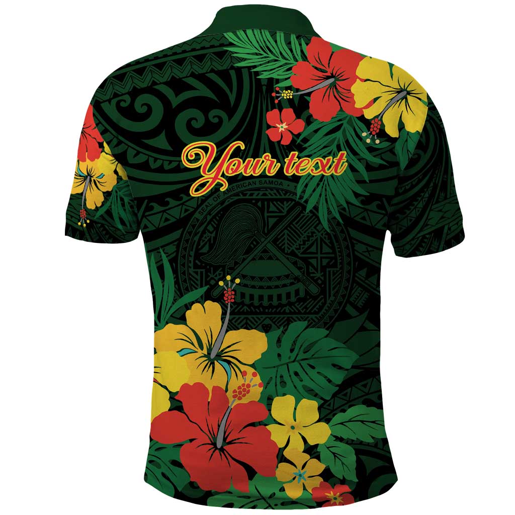 American Samoa Manu'atele Personalized Polo Shirt Manua Island Hibiscus Flowers