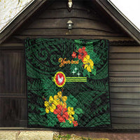 American Samoa Manu'atele Personalized Quilt Manua Island Hibiscus Flowers