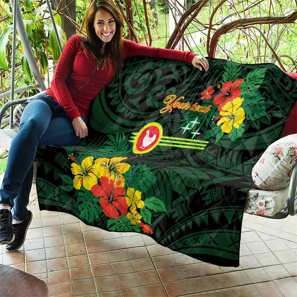 American Samoa Manu'atele Personalized Quilt Manua Island Hibiscus Flowers