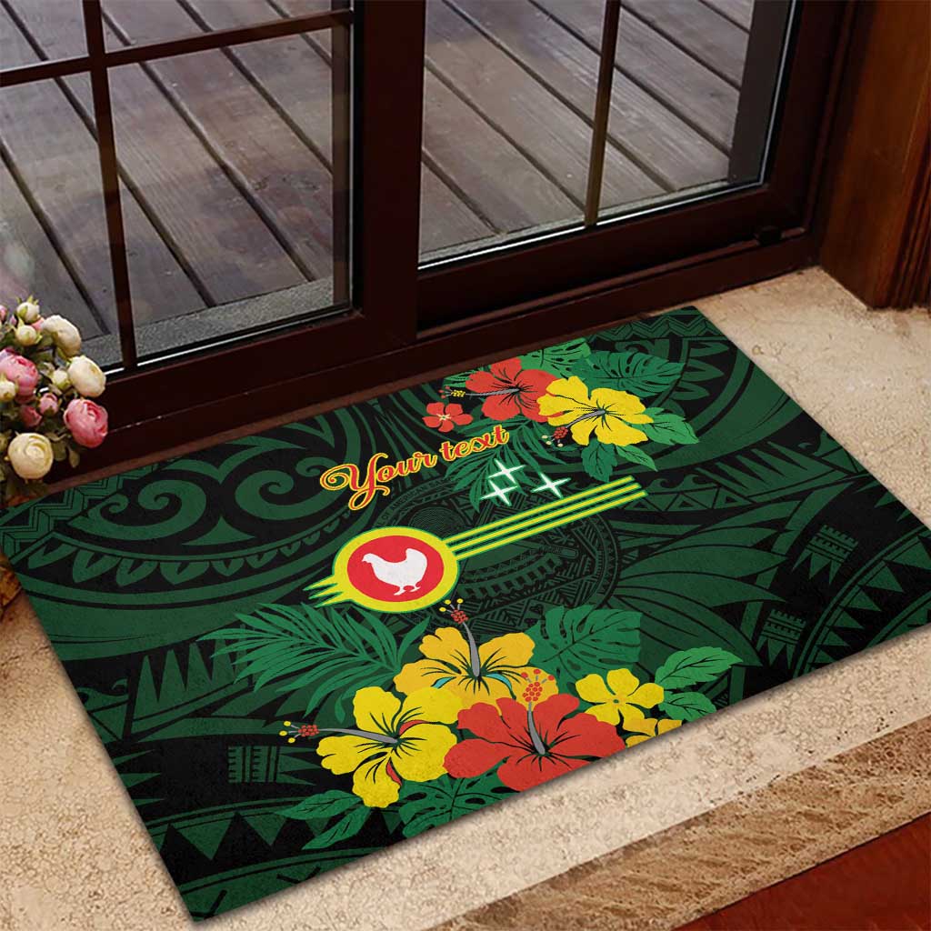 American Samoa Manu'atele Personalized Rubber Doormat Manua Island Hibiscus Flowers LT9 - Polynesian Pride
