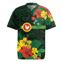 American Samoa Manu'atele Personalized Rugby Jersey Manua Island Hibiscus Flowers LT9 Green - Polynesian Pride