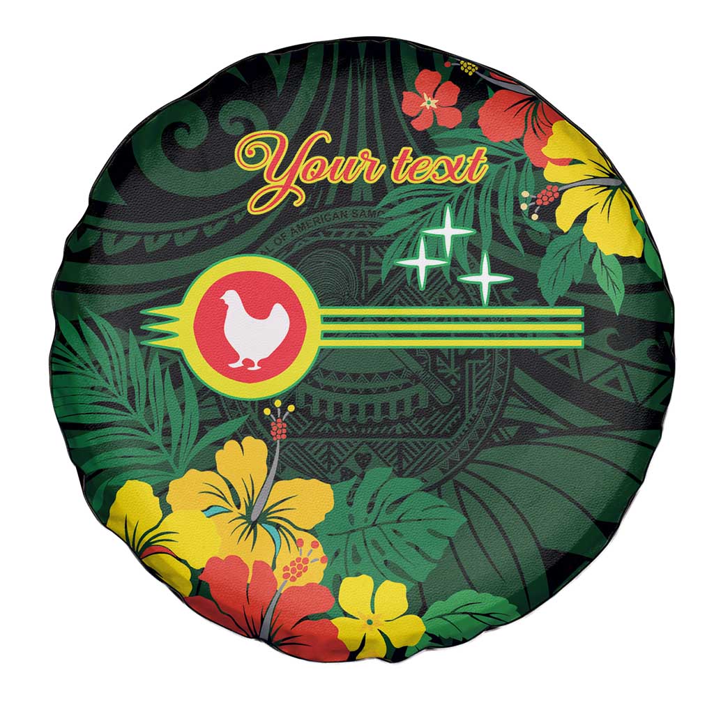 American Samoa Manu'atele Personalized Spare Tire Cover Manua Island Hibiscus Flowers