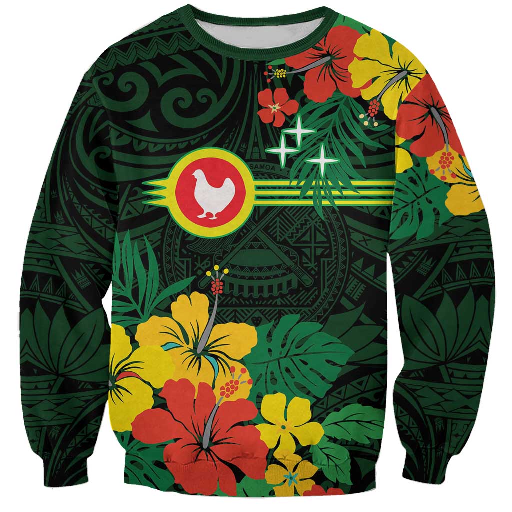 American Samoa Manu'atele Personalized Sweatshirt Manua Island Hibiscus Flowers