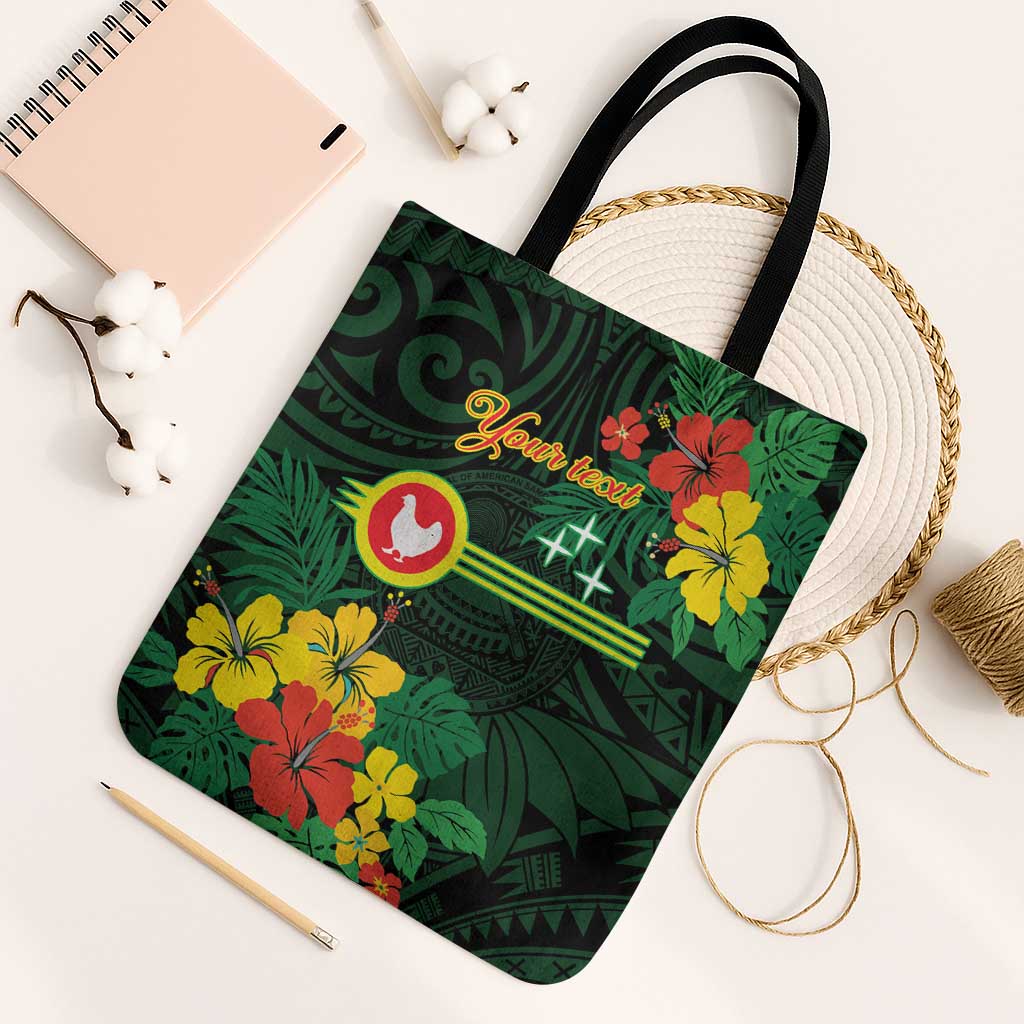 American Samoa Manu'atele Personalized Tote Bag Manua Island Hibiscus Flowers - Polynesian Pride