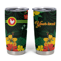 American Samoa Manu'atele Personalized Tumbler Cup Manua Island Hibiscus Flowers