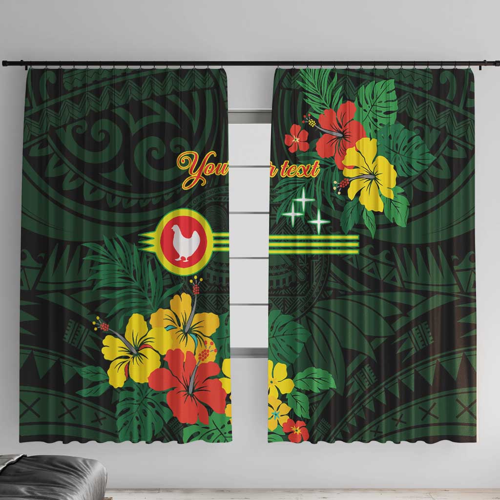 American Samoa Manu'atele Personalized Window Curtain Manua Island Hibiscus Flowers