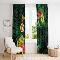 American Samoa Manu'atele Personalized Window Curtain Manua Island Hibiscus Flowers