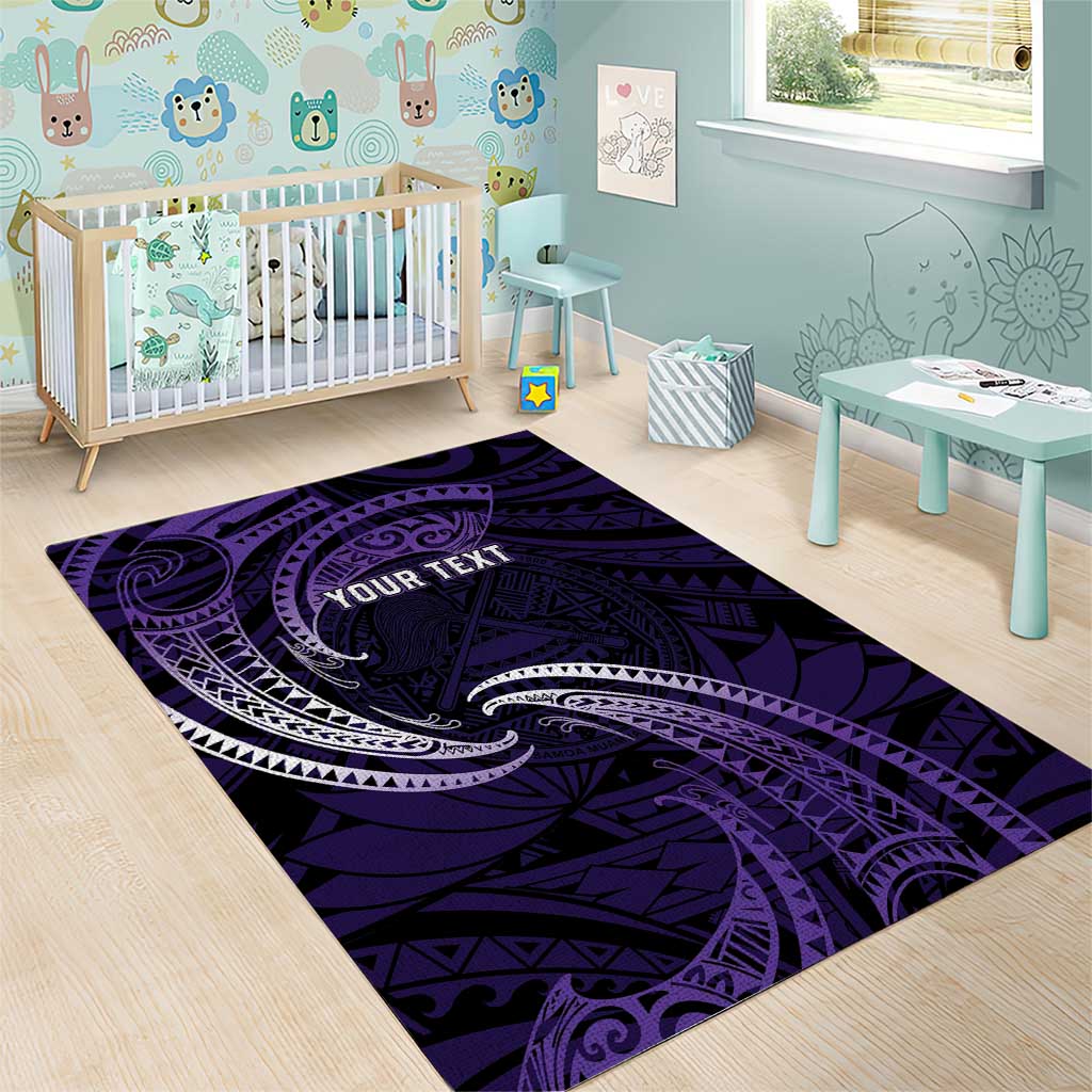 Manua Segaula American Samoa High School Personalized Area Rug Polynesian Wave Style