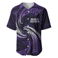 Manua Segaula American Samoa High School Personalized Baseball Jersey Polynesian Wave Style