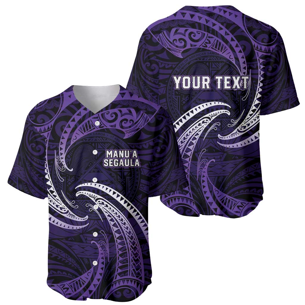 Manua Segaula American Samoa High School Personalized Baseball Jersey Polynesian Wave Style
