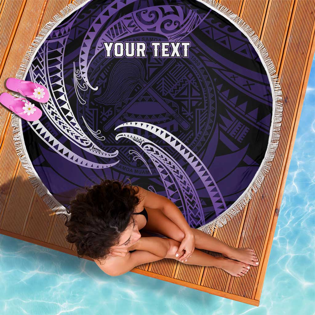 Manua Segaula American Samoa High School Personalized Beach Blanket Polynesian Wave Style