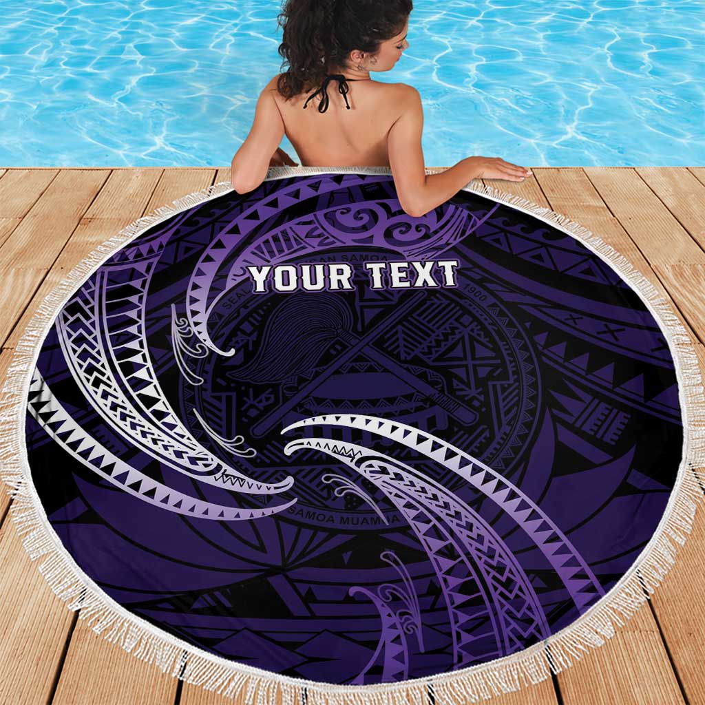 Manua Segaula American Samoa High School Personalized Beach Blanket Polynesian Wave Style