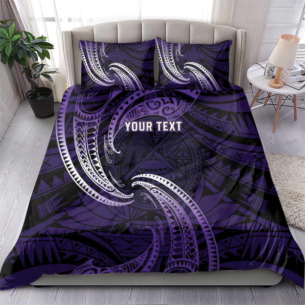 Manua Segaula American Samoa High School Personalized Bedding Set Polynesian Wave Style