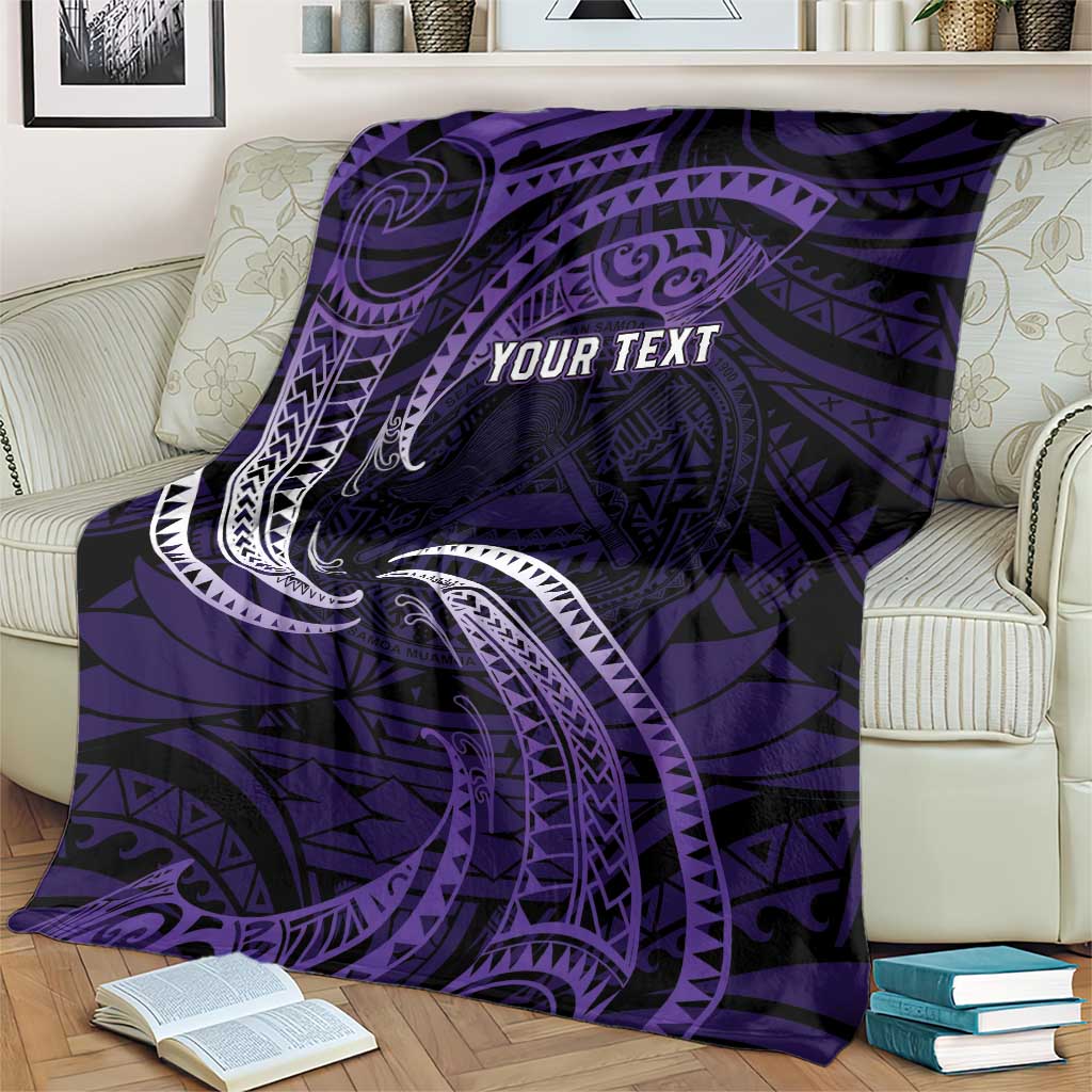 Manua Segaula American Samoa High School Personalized Blanket Polynesian Wave Style