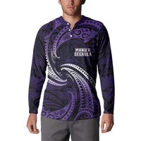 Manua Segaula American Samoa High School Personalized Button Sweatshirt Polynesian Wave Style LT9 - Polynesian Pride