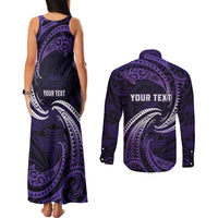 Manua Segaula American Samoa High School Personalized Couples Matching Tank Maxi Dress and Long Sleeve Button Shirt Polynesian Wave Style LT9 - Polynesian Pride