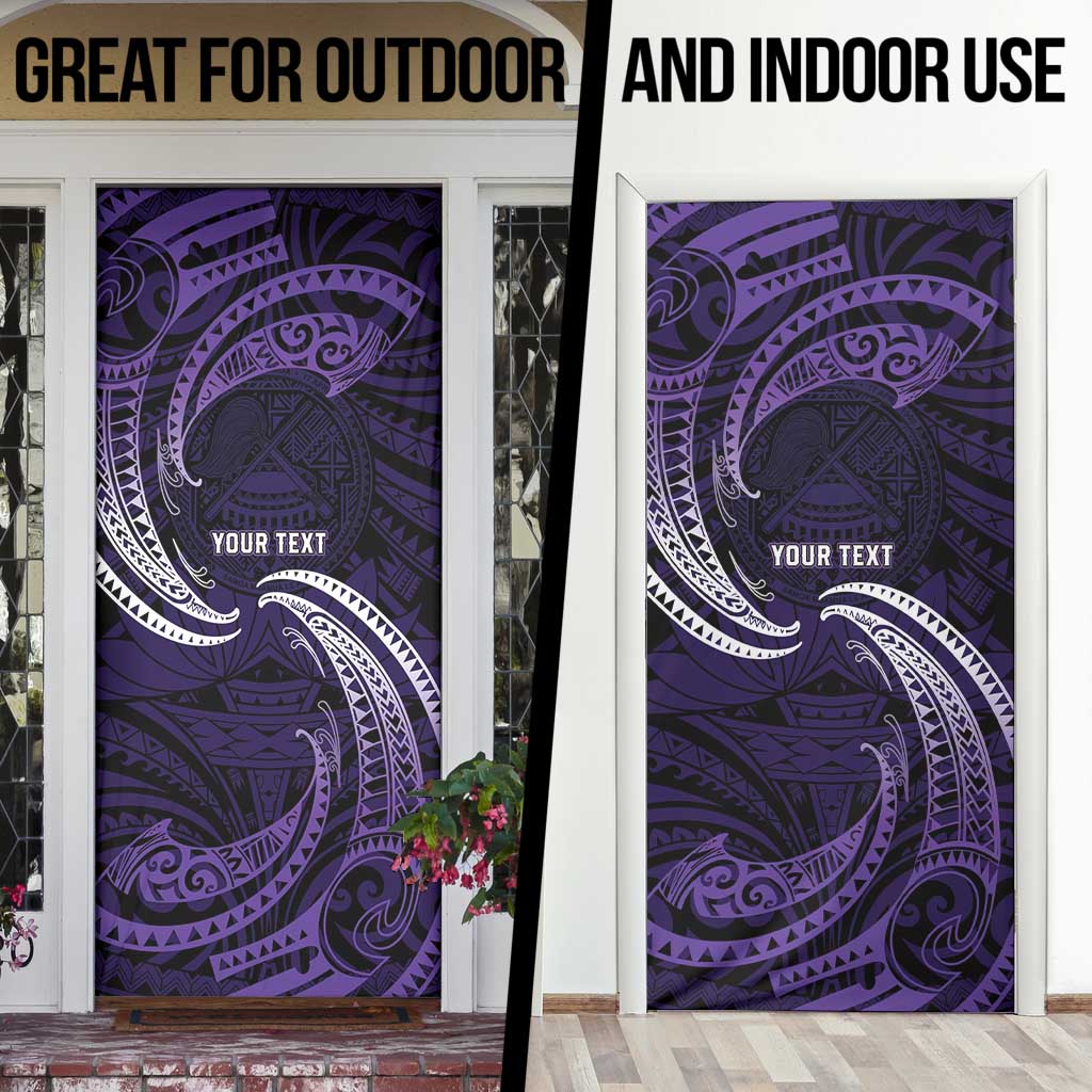 Manua Segaula American Samoa High School Personalized Door Cover Polynesian Wave Style - Polynesian Pride