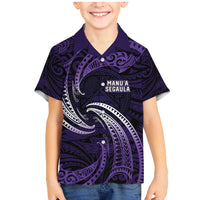 Manua Segaula American Samoa High School Personalized Family Matching Mermaid Dress and Hawaiian Shirt Polynesian Wave Style