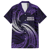 Manua Segaula American Samoa High School Personalized Family Matching Off Shoulder Maxi Dress and Hawaiian Shirt Polynesian Wave Style