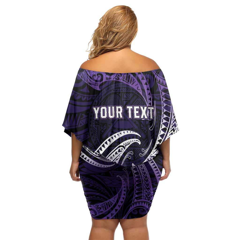 Manua Segaula American Samoa High School Personalized Family Matching Off Shoulder Short Dress and Hawaiian Shirt Polynesian Wave Style