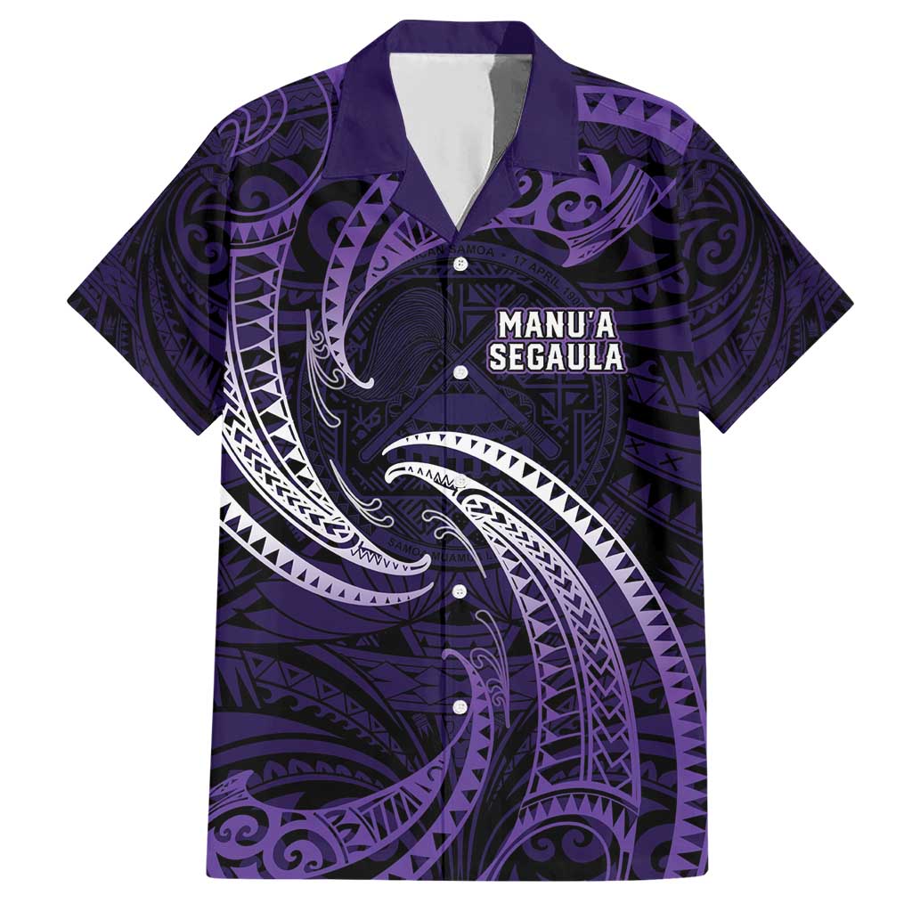 Manua Segaula American Samoa High School Personalized Family Matching Short Sleeve Bodycon Dress and Hawaiian Shirt Polynesian Wave Style
