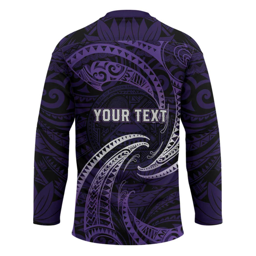 Manua Segaula American Samoa High School Personalized Hockey Jersey Polynesian Wave Style - Polynesian Pride