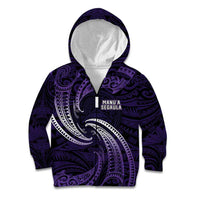Manua Segaula American Samoa High School Personalized Kid Hoodie Polynesian Wave Style