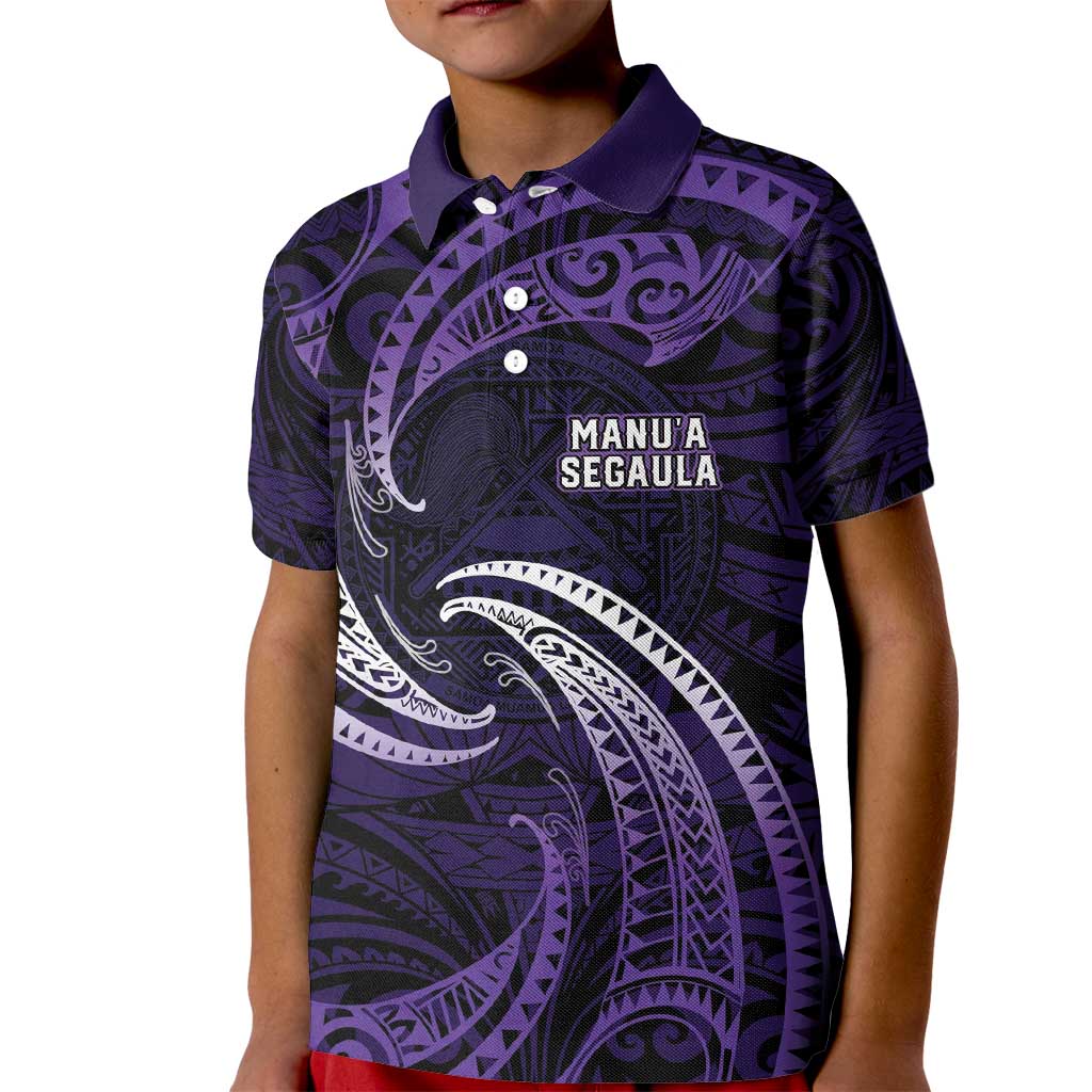 Manua Segaula American Samoa High School Personalized Kid Polo Shirt Polynesian Wave Style