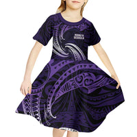Manua Segaula American Samoa High School Personalized Kid Short Sleeve Dress Polynesian Wave Style LT9 - Polynesian Pride
