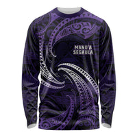 Manua Segaula American Samoa High School Personalized Long Sleeve Shirt Polynesian Wave Style LT9 Unisex Purple - Polynesian Pride